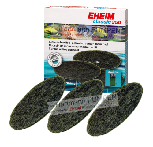 New*Replacment EHEIM Classic 350 3x Activated Carbon Foam Pad*2628150 