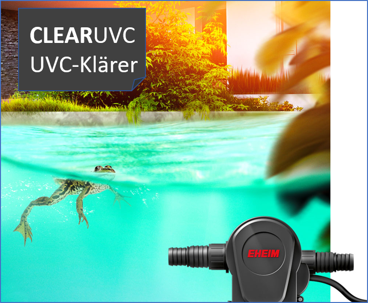 Floating algae can cloud the pond water and pathogenic germs or bacteria threaten the fish.  The CLEARUVC product range provides a highly efficient solution in both cases