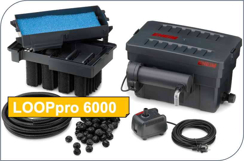 LOOPpro is the ideal filter for your pond because it offers unusual advantages. It is the only filter in the "mid range" to have a prefilter (inspired by the EHEIM external aquarium filters).