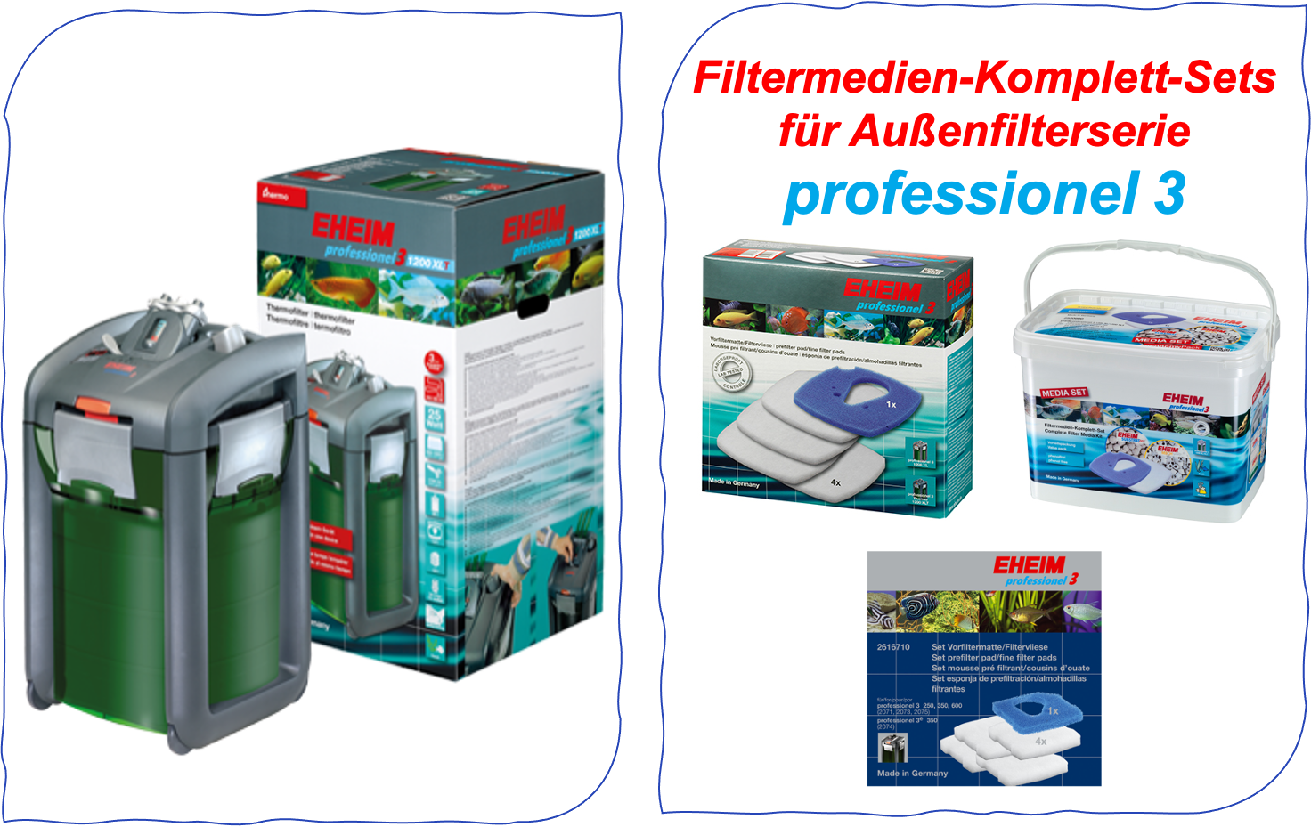 Filtermedien für Außenfilterserie professionel 3 250 bis 1200XLT