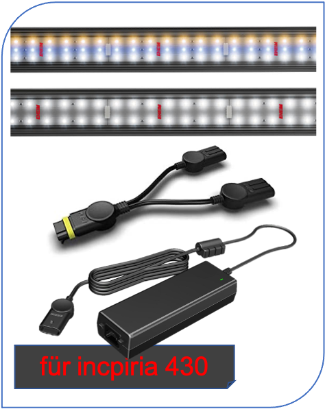 For light-intensive aquarium applications, consisting of: LED lighting, distributor and power supply.   Optimally adapted for the corresponding incpiria.  At a special price.